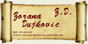 Zorana Dujković vizit kartica